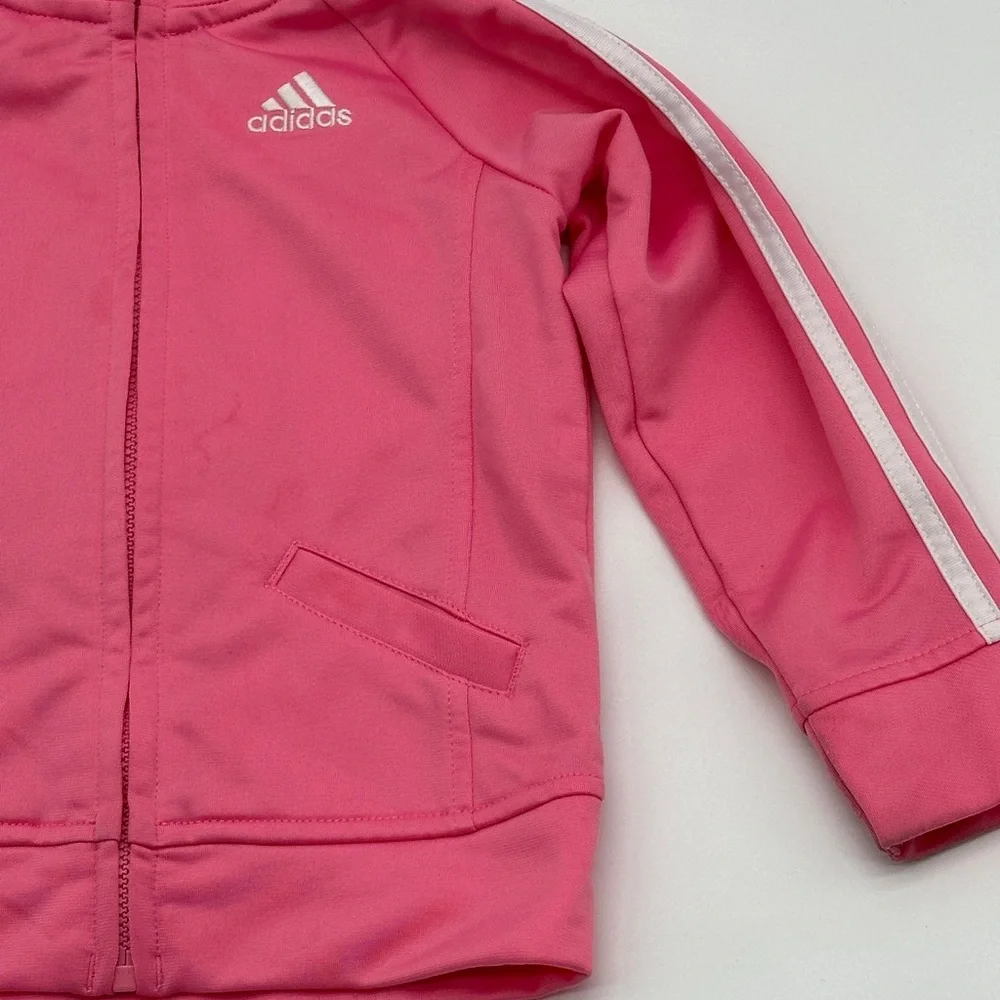 Adidas‎ Girls Pink 3-Stripe Full Zip Track Jacket AG4823 Size 24M